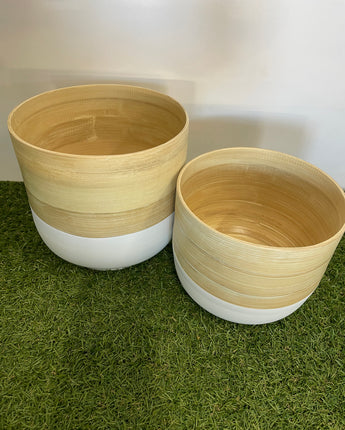 Blana Bamboo Planters set 2